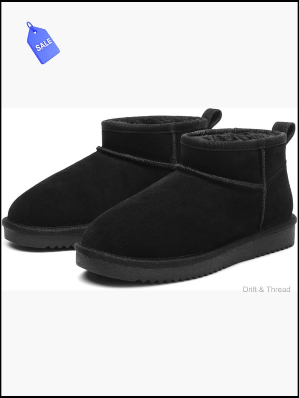 Women's Suede Faux Fur Lined Slip-On Winter Ankle Snow Boots Water Repellent